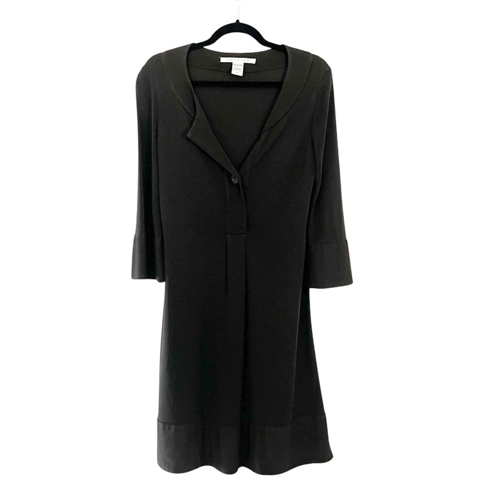 DIANE VON FURSTENBERG V-Neck Brown Sheath Dress Sz 10